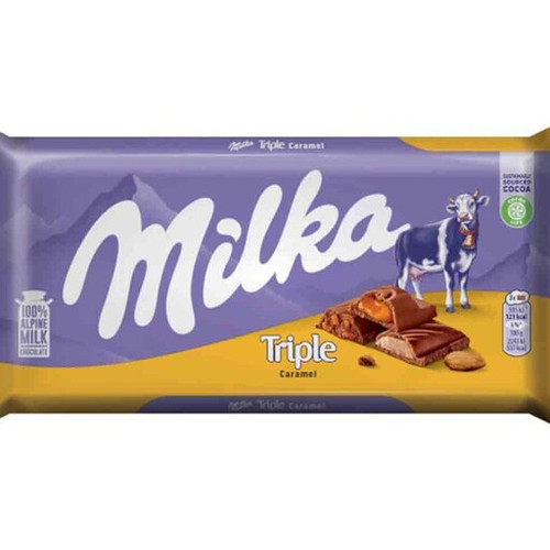 شکلات میلکا با مغز تریپل کارامل وزن 100 گرم