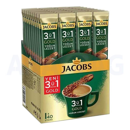 قهوه فوری جاکوبز ۳ در ۱ مدل Yoğun lezzet بسته 40 عددی