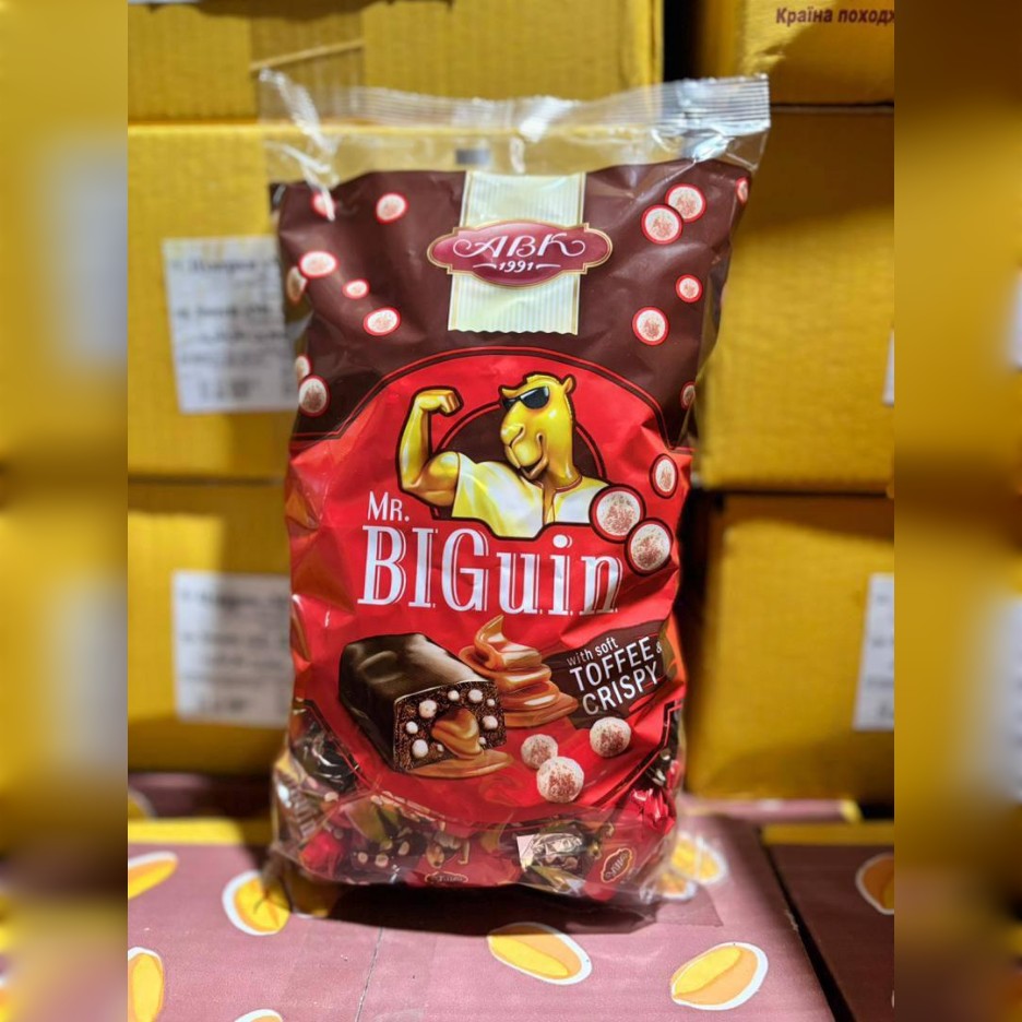 شکلات مستر بیگویین با مغز تافی نرم و تکه های کریسپی